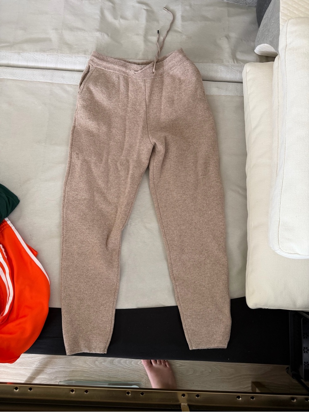 Soft Knit Jogger Pants in Light Taupe